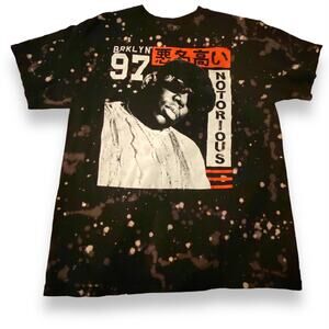 NOTORIOUS BIG Biggie Smalls Custom Bleach Dyed Tee Size Extra Large